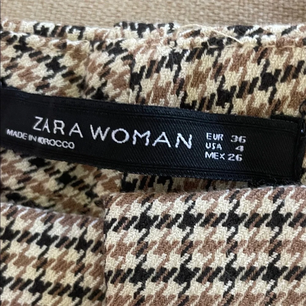 Zara Black & Cream Houndstooth Tailored Pants - Picture 4 of 6